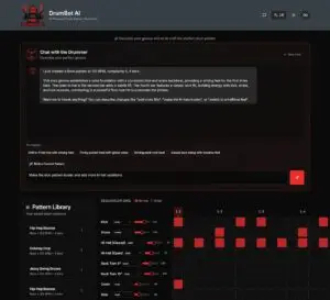 app ui top 1 DrumBot AI Launches the First Drum Machine that Listens, Learns and Talks Back