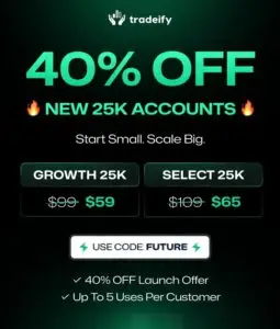 Tradeify 3.0 Launches With No Subscriptions, 90K USD Rewards & 40 Percent OFF Coupon Code Tradeify 3.0 Launches With No Subscriptions, 90K USD Rewards & 40 Percent OFF Coupon Code